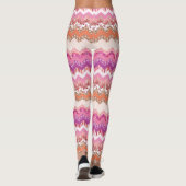 Rosa Zickzackhintergrund Leggings (Rückseite)