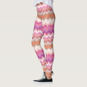 Rosa Zickzackhintergrund Leggings (Links)