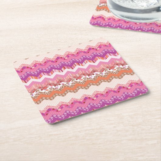 Rosa Zickzackhintergrund Rechteckiger Pappuntersetzer (angewinkelt)