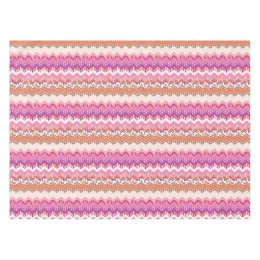 Rosa Zickzackhintergrund Tischdecke (Vorderseite (Horizontal))
