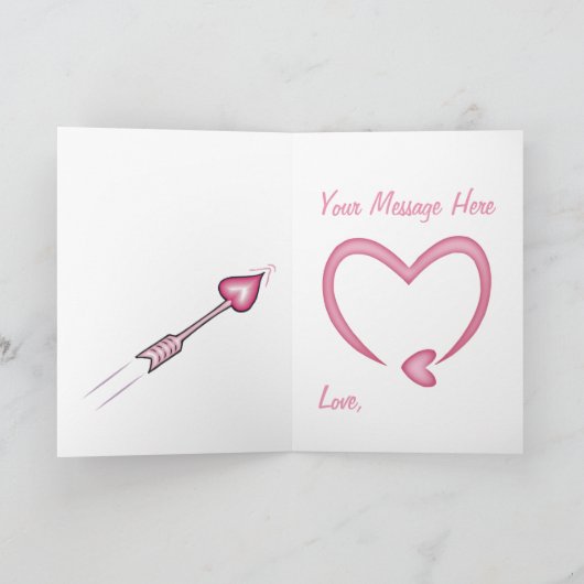 Rosa Ziege Valentinkarte Feiertagskarte (Innenseite)