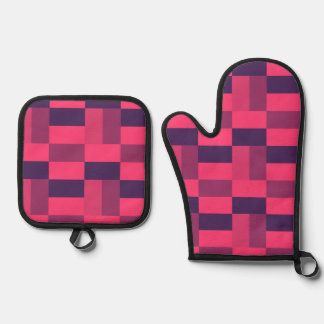 Rosa Ziegelsteine Ofenhandschuh & Topflappen-Set