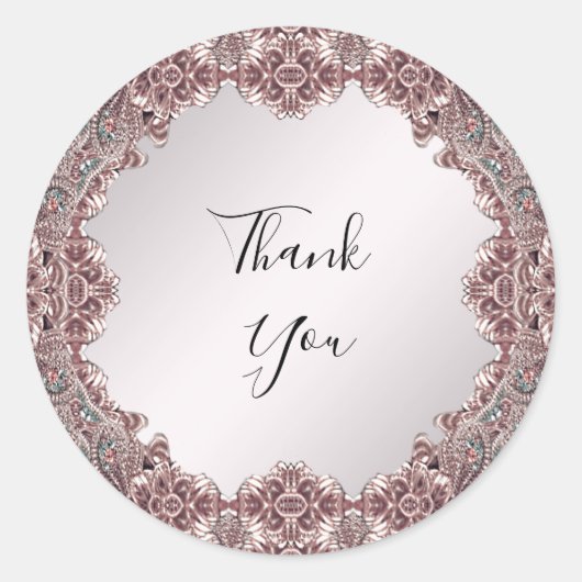 Rosa Zieraufkleber Runder Aufkleber (Vorderseite)