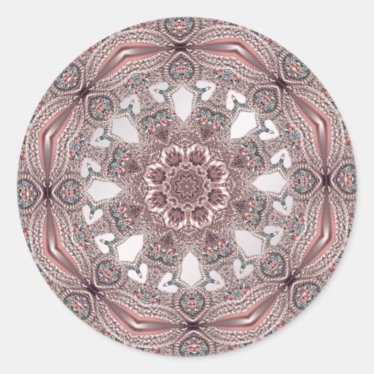 Rosa Zieraufkleber Runder Aufkleber (Vorderseite)