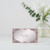 Rosa Zierkarte Visitenkarte (Stehend Vorderseite)