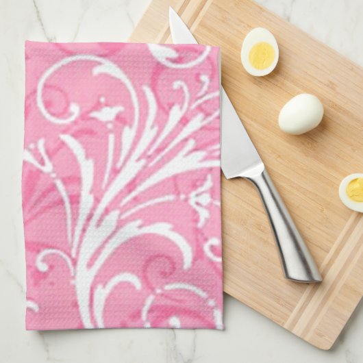 Rosa Zierküche Handtuch (Viertel Falte)