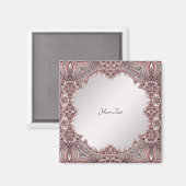 Rosa Ziermagnet Magnet (Vorderseite/Rückseite)