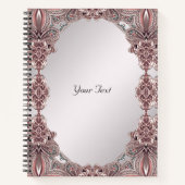 Rosa ZierNotebook Notizblock (Vorderseite)