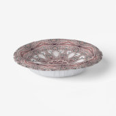 Rosa Zierpapier-Schalen Pappteller (Gewinkelt)