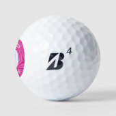 Rosa Zig Christliches Kreuz Personalisiert Golfball (Logo)
