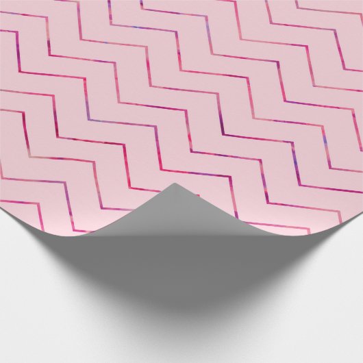 Rosa Zig-zag Valentinstag Geschenkpapier (Ecke)