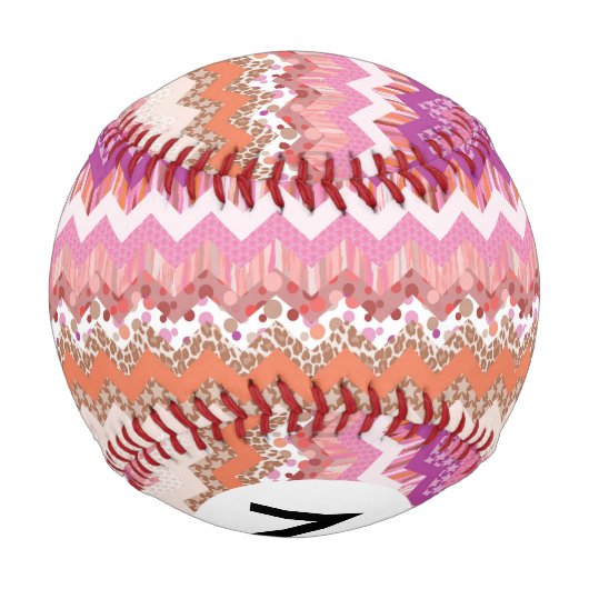 Rosa Zigzack-Hintergrund Baseball (Rückseite)