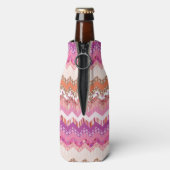 Rosa Zigzack-Hintergrund Flaschenkühler (Flasche Rückseite)