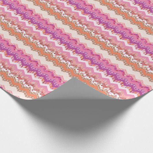 Rosa Zigzack-Hintergrund Geschenkpapier (Ecke)