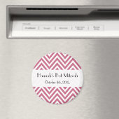 Rosa Zigzag, rosa Zickzack, Bat Mitzvah Magnet (In Situ (Geschirrspüler))