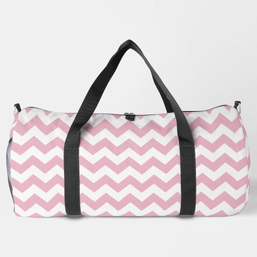 Rosa Zigzag, rosa Zickzack, geometrisches Muster Duffle Bag (Rückseite)
