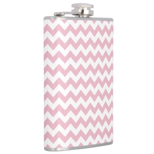 Rosa Zigzag, rosa Zickzack, geometrisches Muster Flachmann (Rechts)