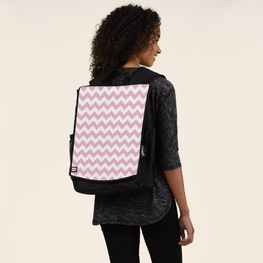 Rosa Zigzag, rosa Zickzack, geometrisches Muster Rucksack (Ausgewaschen)