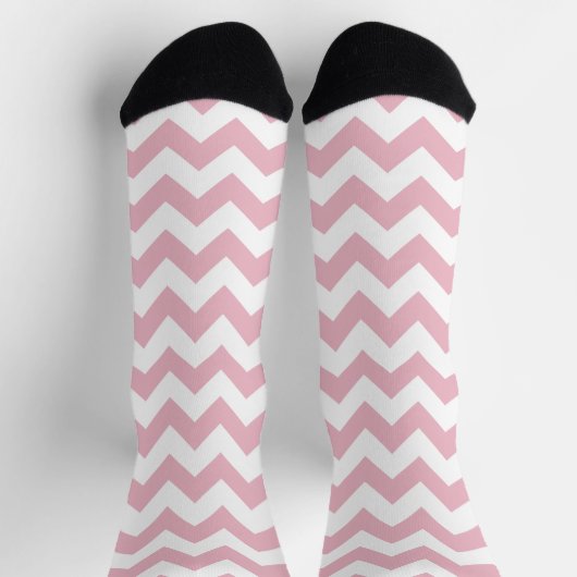 Rosa Zigzag, rosa Zickzack, geometrisches Muster Socken (Oben)