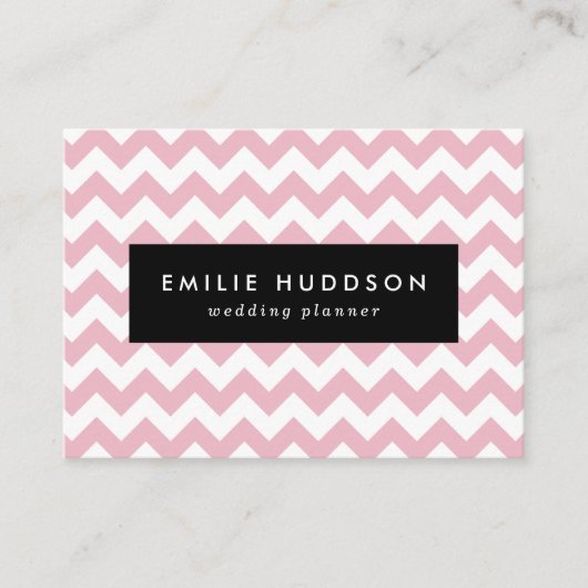Rosa Zigzag, rosa Zickzack, geometrisches Muster Visitenkarte (Vorderseite)
