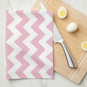 Rosa Zigzag, rosa Zickzack, Wellenmuster, Ihr Name Geschirrtuch (Viertel Falte)