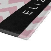 Rosa Zigzag, rosa Zickzack, Wellenmuster, Ihr Name Schneidebrett (Ecke)