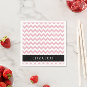 Rosa Zigzag, rosa Zickzack, Wellenmuster, Ihr Name Serviette
