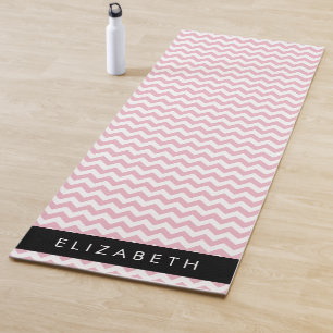 Rosa Zigzag, rosa Zickzack, Wellenmuster, Ihr Name Yogamatte