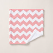 Rosa Zigzag Streifen Badhandtuch Set (Waschlappen)