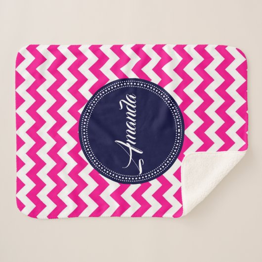 Rosa Zigzag Zickzack Nahtloses Muster Sherpadecke (Vorderseite (Horizontal))