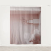 Rosa Zimmer Modernes Interieur Hintergrund Tapisse Wandteppich (Vorderseite)