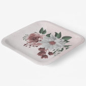 Rosa Zimt Rose Blütenhochzeit Pappteller (Gewinkelt)