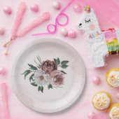Rosa Zimt Rose Blütenhochzeit Pappteller (Party)