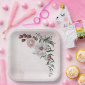 Rosa Zimt Rose Blütenhochzeit Pappteller (Party)