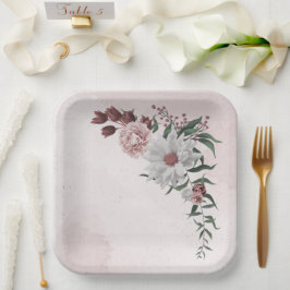 Rosa Zimt Rose Blütenhochzeit Pappteller