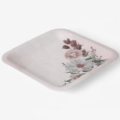 Rosa Zimt Rose Blütenhochzeit Pappteller (Gewinkelt)