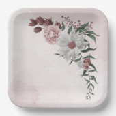 Rosa Zimt Rose Blütenhochzeit Pappteller (Vorderseite)