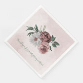 Rosa Zimt Rose Blütenhochzeit Serviette (Ecke)