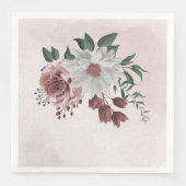 Rosa Zimt Rose Blütenhochzeit Serviette (Vorderseite)