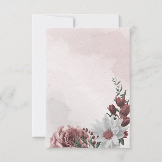 Rosa Zimt Rose Dankeskarte (Rückseite)