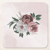 Rosa Zimt Rose Rechteckiger Pappuntersetzer (Vorderseite)