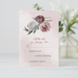 Rosa Zimt Rose RSVP Karte