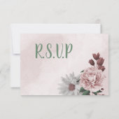 Rosa Zimt Rose Weiße Blumenmahlzeit Wahl RSVP Karte (Rückseite)