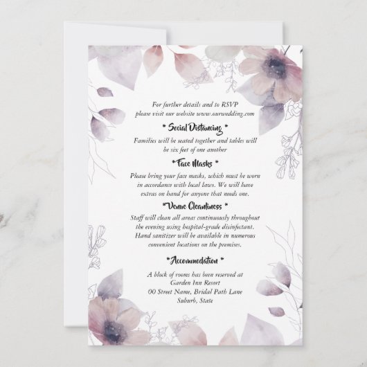 Rosa Zimtkugel Sommerchic Einladung (Rückseite)