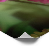 Rosa Zinnia-Blume im Blut Poster (Ecke)