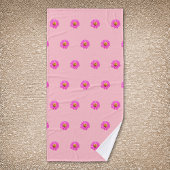 Rosa Zinnia Blume Nahtloses Muster auf Badetuch Badehandtuch