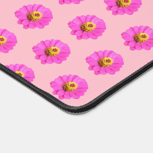 Rosa Zinnia-Blume Nahtloses Muster auf der Schreib Schreibtischunterlage (Ecke)