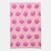 Rosa Zinnia Blume Nahtloses Muster auf Geschirrtuch (Vertikal)