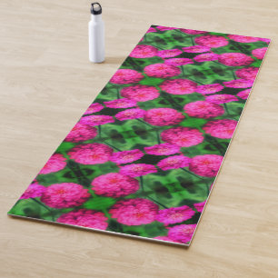 Rosa Zinnia Blume Pair Nah Abstraktes Muster Yogamatte