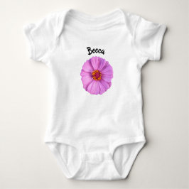 Rosa Zinnia Blume Personalisiert Baby Strampler